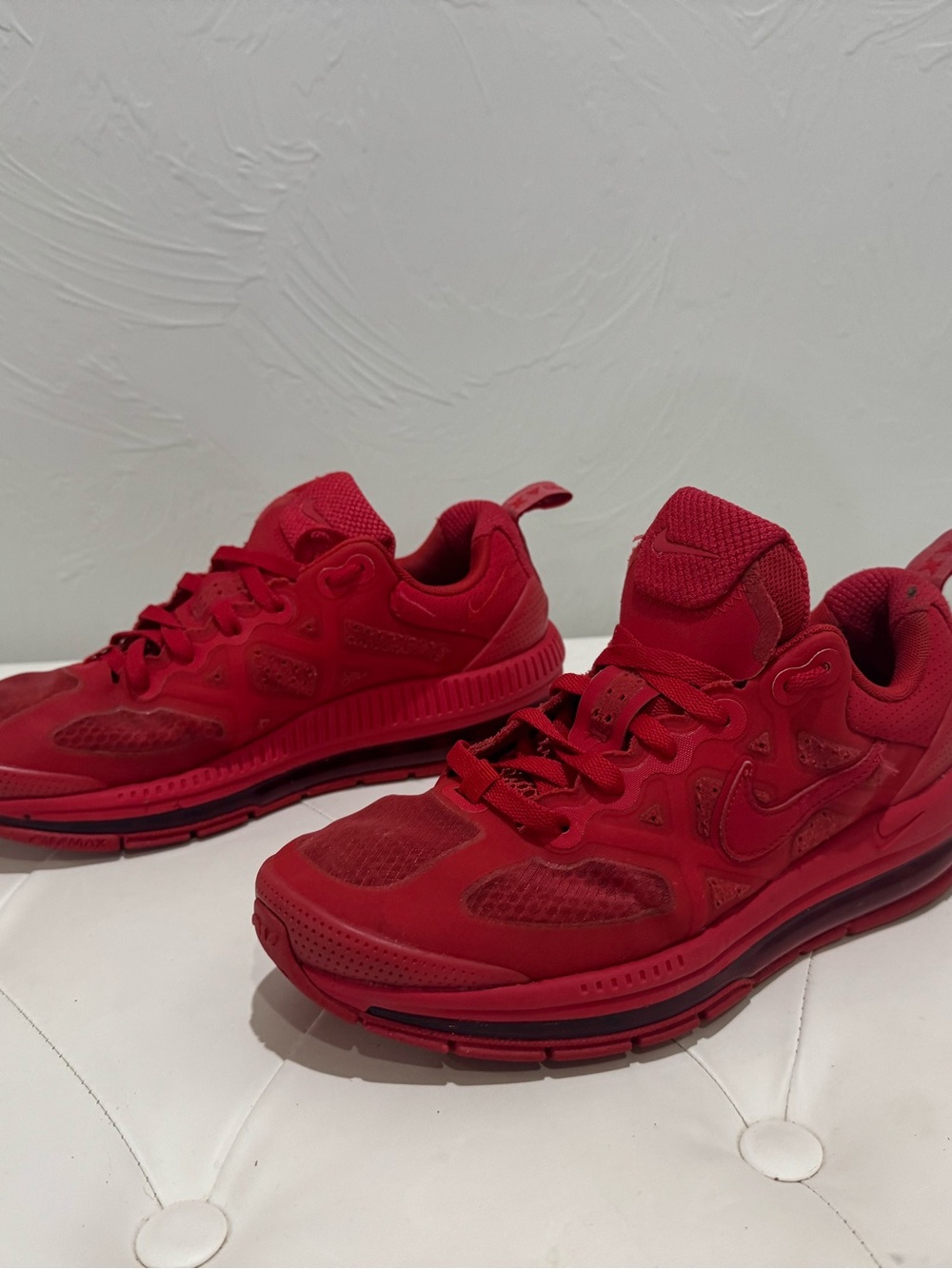 Nike Air Max Genome DR9875-600 Triple Red Men's Low Top Mesh Sneakers